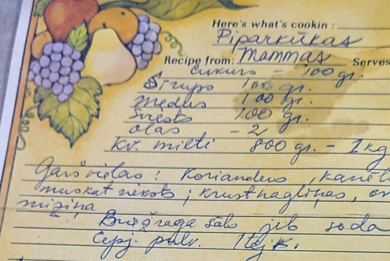 Handwritten recipes from my relatives (Inese Grava-Gubiņa)