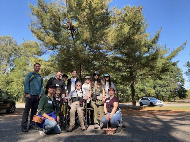 Foraging group after a walk in the woods. In the center sits Phil Tedeschi, Larisa’s foraging mentor.