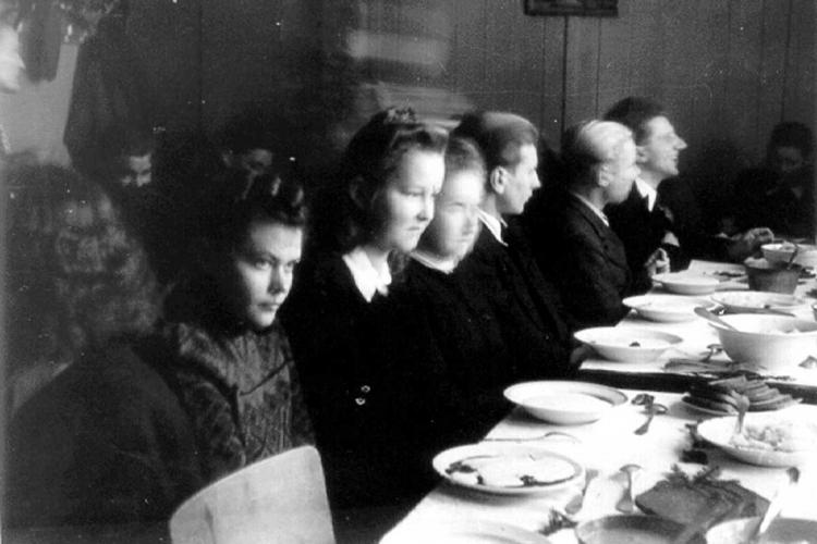 At the Friedrichsort camp in Kiel, Germany, 1947.