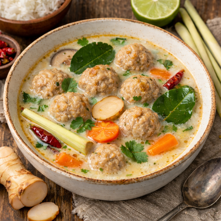 Thai style “frikadeļu” soup (Inese Grava-Gubiņa)