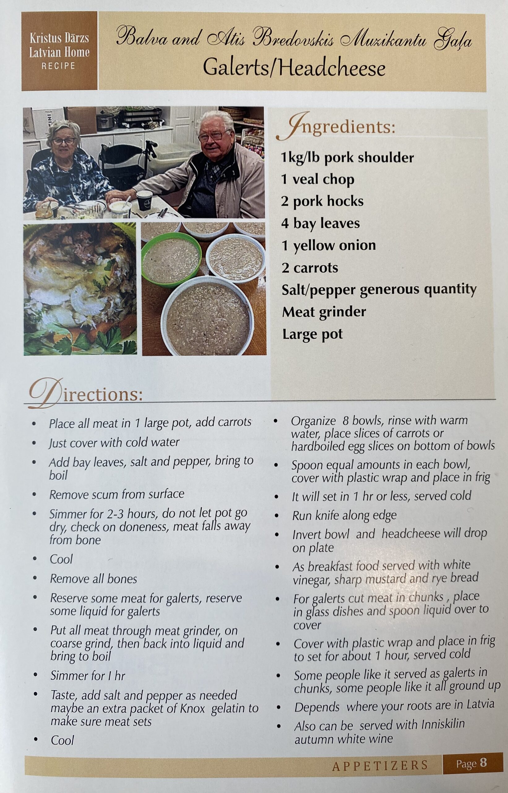 Recipie from: Best Loved Recipes From The Heart of KD. Vaughn: Kristus Dārzs, [2018]. 