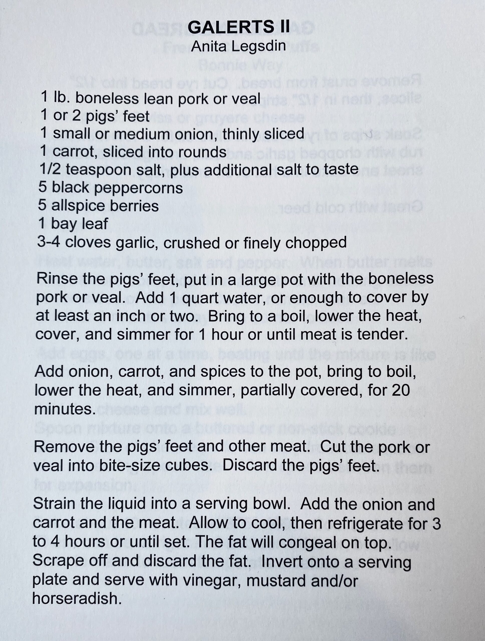 Recipie from: Letts Cook and Bake: Seattle Latvian Community  Recipes. Vašingtona: Latvian Assoc of the State of Washington, West Coast Latvian Education Center, 2023. 