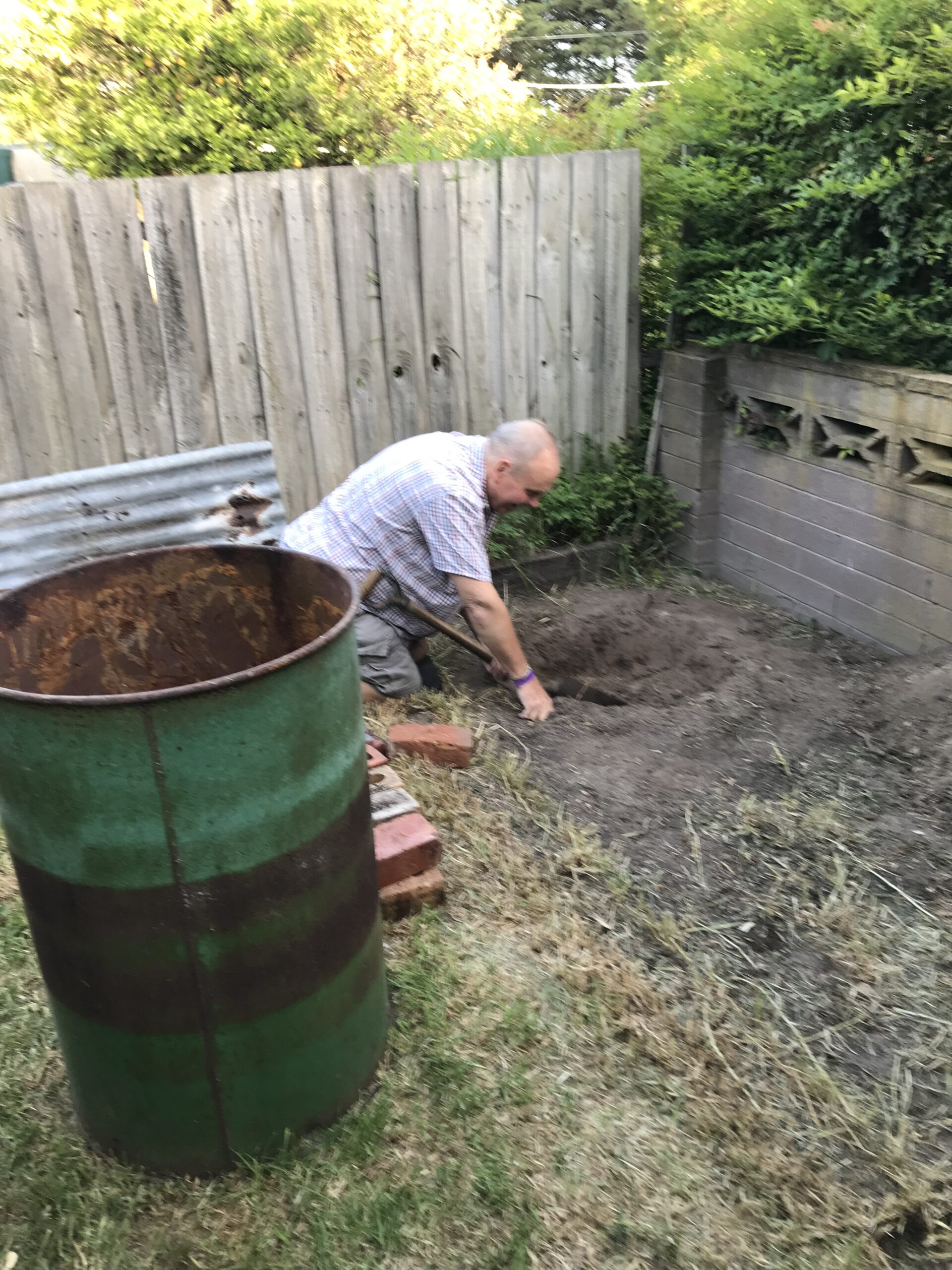 Setting up the barrel. 